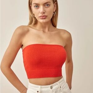 Reformation ELISA COTTON KNIT TUBE TOP
